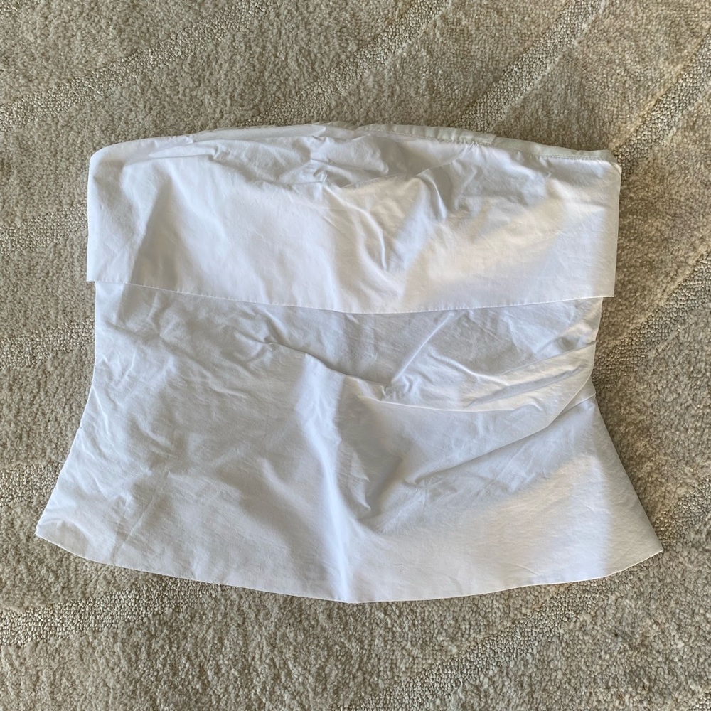 Zara white linen tube top